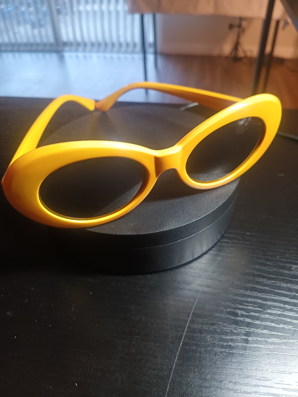 Yellow Oval Retro Sunglasses for Women